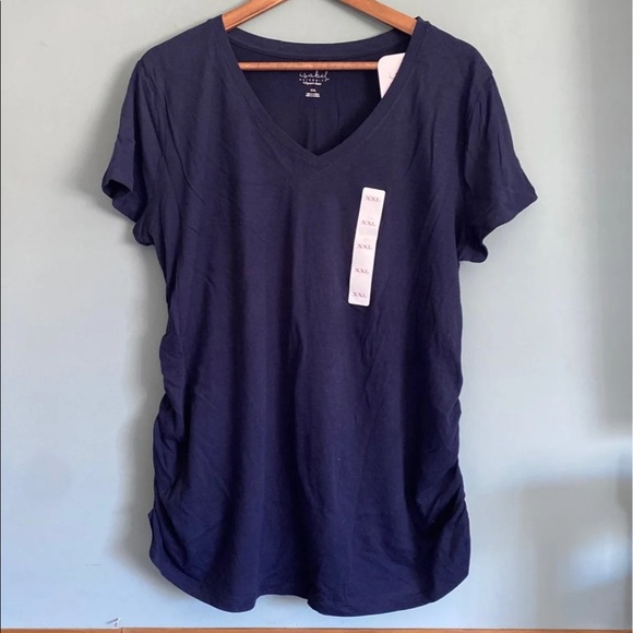 Isabel Maternity V-Neck Navy T-Shirt XXL - Picture 2 of 6